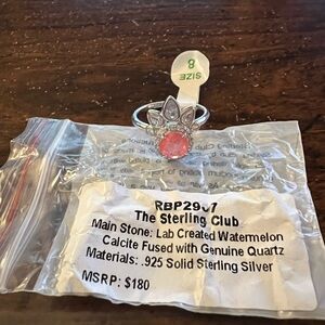 Silver Ring with Pink Stone